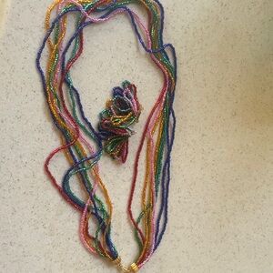 Necklace and clip earrings vintage